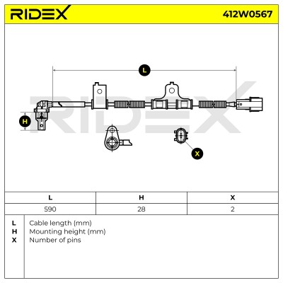 ABS Sensor RIDEX 412W0567 412W0567 - photo 7