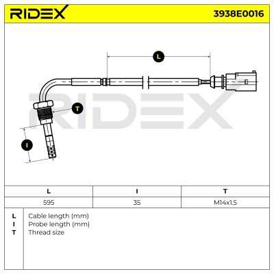 Exhaust gas temperature sensor RIDEX 3938E0016 3938E0016 - photo 6