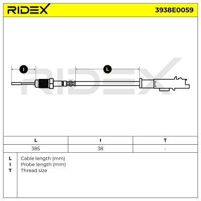 Exhaust gas temperature sensor RIDEX 3938E0059 3938E0059 - photo 5