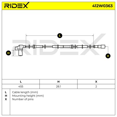ABS Sensor RIDEX 412W0363 412W0363 - photo 6
