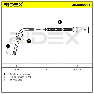 Exhaust gas temperature sensor RIDEX 3938E0048 3938E0048 - photo 6