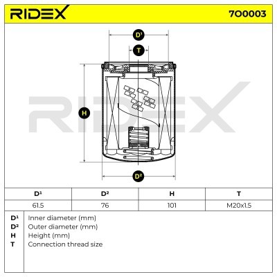 Oil Filter RIDEX 7O0003 7O0003 - photo 6