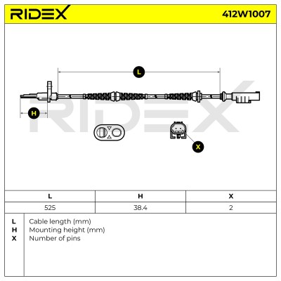 ABS Sensor RIDEX 412W1007 412W1007 - photo 6