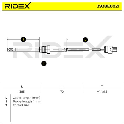 Exhaust gas temperature sensor RIDEX 3938E0021 3938E0021 - photo 5