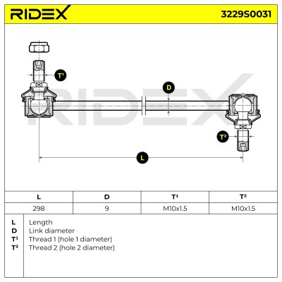 Stabilizer Link RIDEX 3229S0031 3229S0031 - photo 6