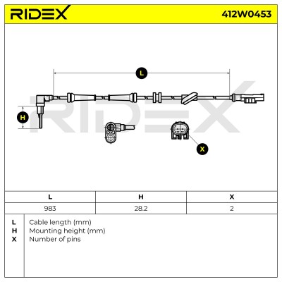 ABS Sensor RIDEX 412W0453 412W0453 - photo 6