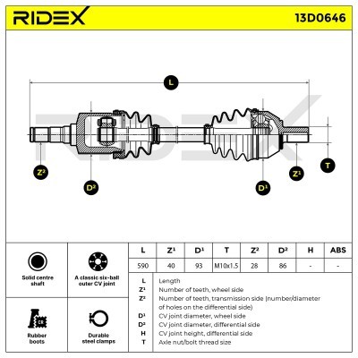 Drive Shaft RIDEX 13D0646 13D0646 - photo 7