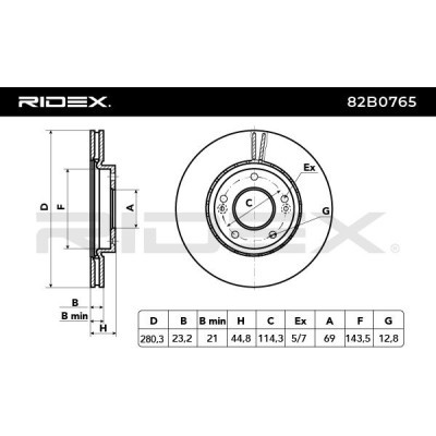 Brake Disc RIDEX 82B0765 82B0765 - photo 6