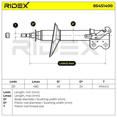 Shock Absorber RIDEX 854S1400 854S1400 - photo 7