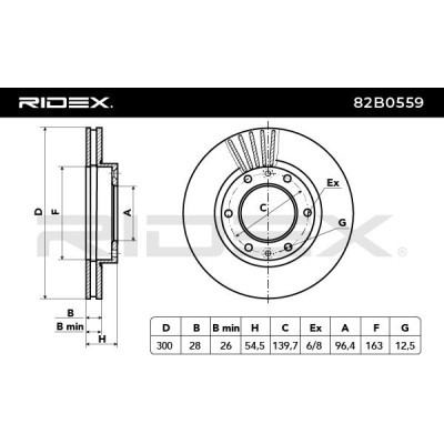 Brake Disc RIDEX 82B0559 82B0559 - photo 3