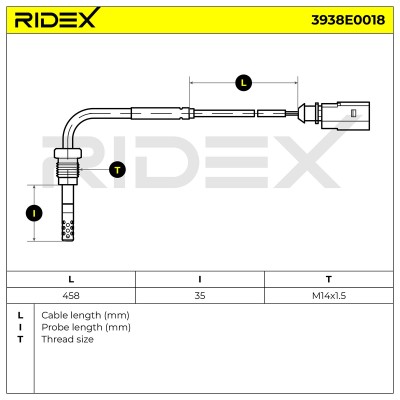 Exhaust gas temperature sensor RIDEX 3938E0018 3938E0018 - photo 6