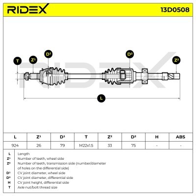 Drive Shaft RIDEX 13D0508 13D0508 - photo 7