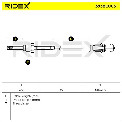 Exhaust gas temperature sensor RIDEX 3938E0031 3938E0031 - photo 6