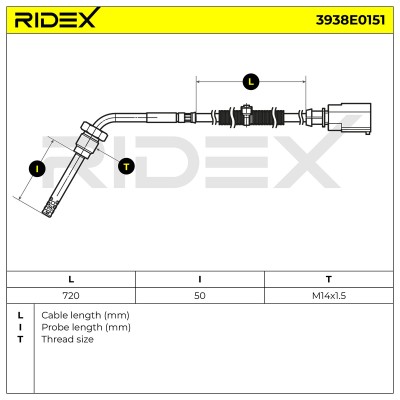 Exhaust gas temperature sensor RIDEX 3938E0151 3938E0151 - photo 6