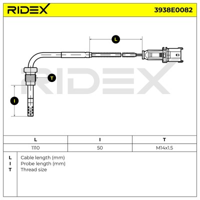 Exhaust gas temperature sensor RIDEX 3938E0082 3938E0082 - photo 6