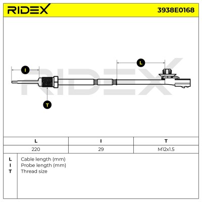 Exhaust gas temperature sensor RIDEX 3938E0168 3938E0168 - photo 5