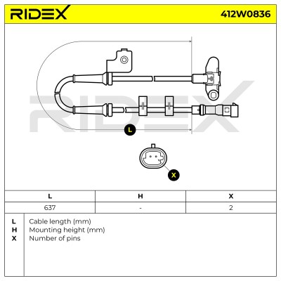 ABS Sensor RIDEX 412W0836 412W0836 - photo 6