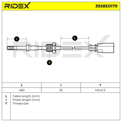 Exhaust gas temperature sensor RIDEX 3938E0179 3938E0179 - photo 6