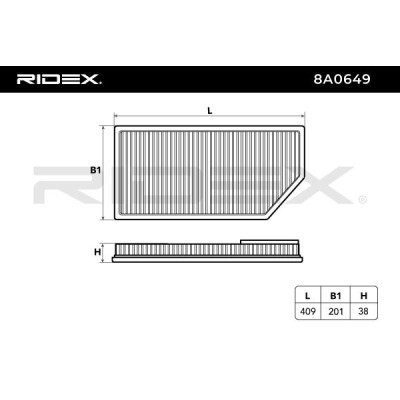 Air Filter RIDEX 8A0649 8A0649 - photo 5