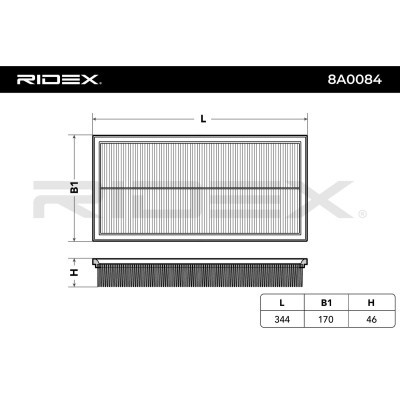 Air Filter RIDEX 8A0084 8A0084 - photo 3