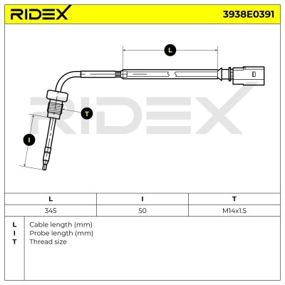 Exhaust gas temperature sensor RIDEX 3938E0391 3938E0391 - photo 6