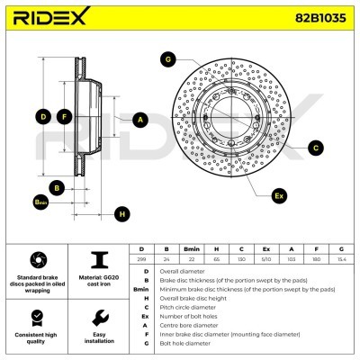 Brake Disc RIDEX 82B1035 82B1035 - photo 4