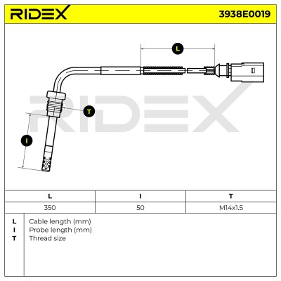 Exhaust gas temperature sensor RIDEX 3938E0019 3938E0019 - photo 6