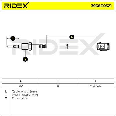 Exhaust gas temperature sensor RIDEX 3938E0321 3938E0321 - photo 6