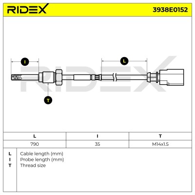 Exhaust gas temperature sensor RIDEX 3938E0152 3938E0152 - photo 6