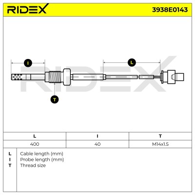 Exhaust gas temperature sensor RIDEX 3938E0143 3938E0143 - photo 5