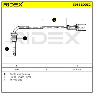 Exhaust gas temperature sensor RIDEX 3938E0032 3938E0032 - photo 6