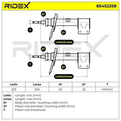 Shock Absorber RIDEX 854S2258 854S2258 - photo 8