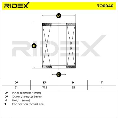Oil Filter RIDEX 7O0040 7O0040 - photo 5