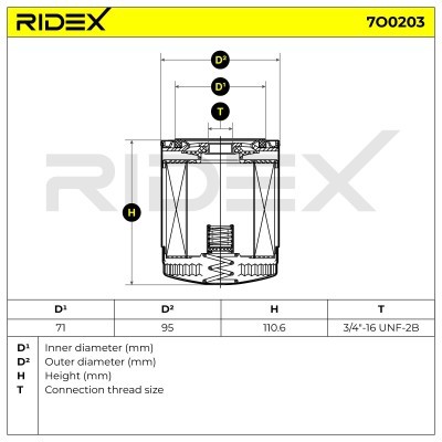 Oil Filter RIDEX 7O0203 7O0203 - photo 5