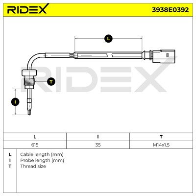 Exhaust gas temperature sensor RIDEX 3938E0392 3938E0392 - photo 6