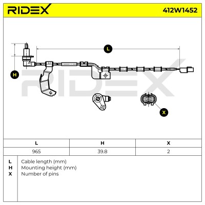 ABS Sensor RIDEX 412W1452 412W1452 - photo 6