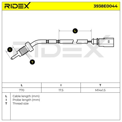 Exhaust gas temperature sensor RIDEX 3938E0044 3938E0044 - photo 6
