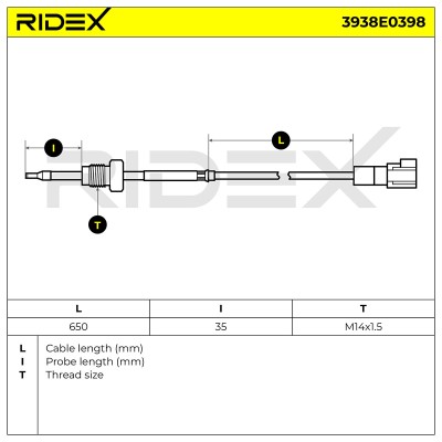 Exhaust gas temperature sensor RIDEX 3938E0398 3938E0398 - photo 7