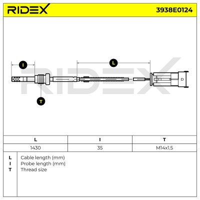 Exhaust gas temperature sensor RIDEX 3938E0124 3938E0124 - photo 6