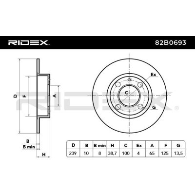Brake Disc RIDEX 82B0693 82B0693 - photo 6