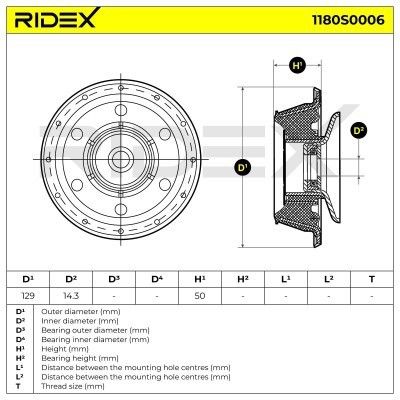 Strut Support Bearing Front RIDEX 1180S0006 1180S0006 - photo 6