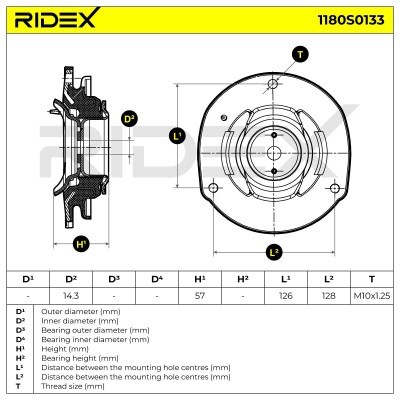 Strut Support Bearing Front RIDEX 1180S0133 1180S0133 - photo 6