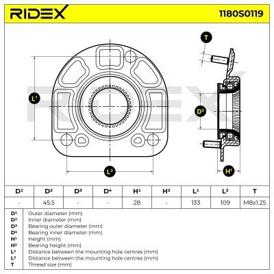 Strut Support Bearing Front RIDEX 1180S0119 1180S0119 - photo 5