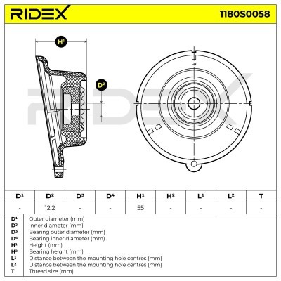 Strut Support Bearing Front RIDEX 1180S0058 1180S0058 - photo 6