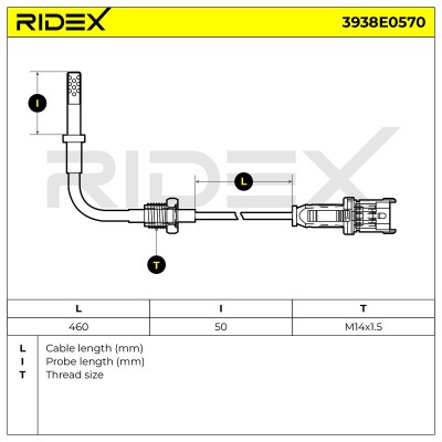 Exhaust gas temperature sensor RIDEX 3938E0570 3938E0570 - photo 6