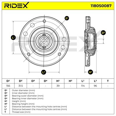 Strut Support Bearing Front RIDEX 1180S0087 1180S0087 - photo 5