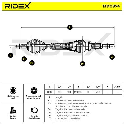Drive Shaft RIDEX 13D0874 13D0874 - photo 7