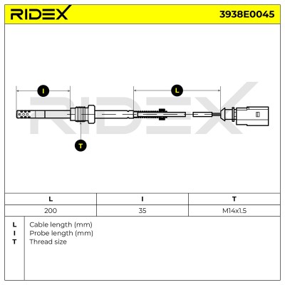 Exhaust gas temperature sensor RIDEX 3938E0045 3938E0045 - photo 6
