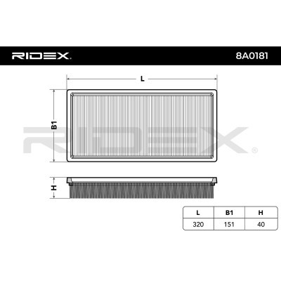 Air Filter RIDEX 8A0181 8A0181 - photo 5