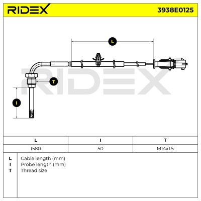 Exhaust gas temperature sensor RIDEX 3938E0125 3938E0125 - photo 6